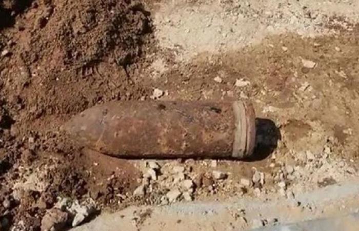 العثور على قذيفة قديمة في الكورة