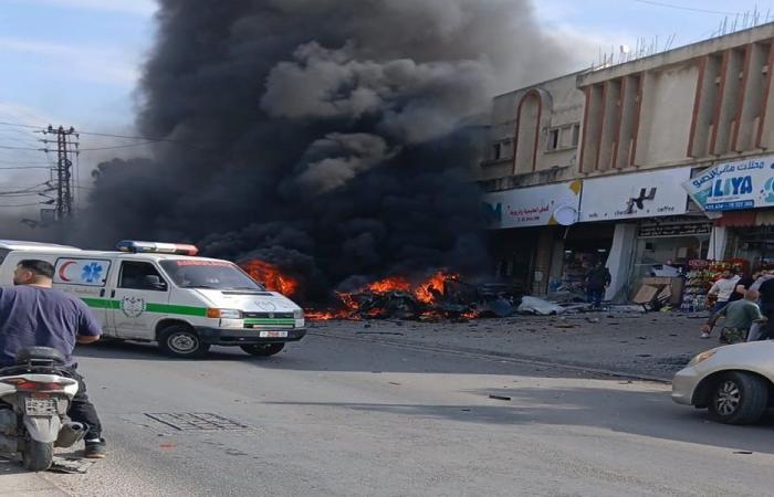 إصابة مسعفين في غارة على دير انطار