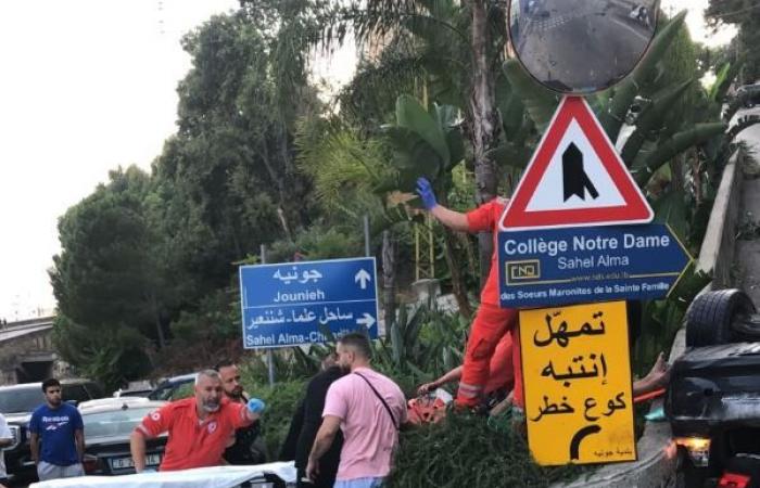 بالصور: حادث سير مروع على طريق حريصا